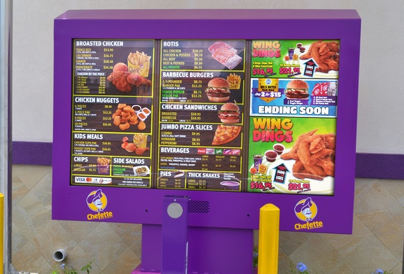 chefette outdoor digital menu boards viewstation itsenclosures