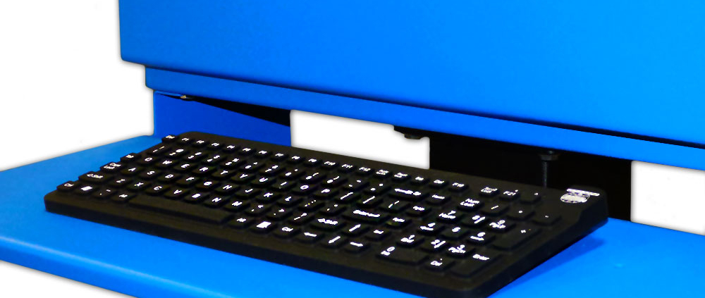 NEMA 4 Flat Panel Monitor Enclosure ITSENCLOSURES IceStation keyboard tray waterproof keyboard