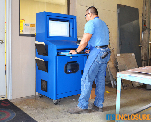 IceStation TITAN Computer Enclosure Industrial Heavy Duty Enclosure with Hinged Printer Door